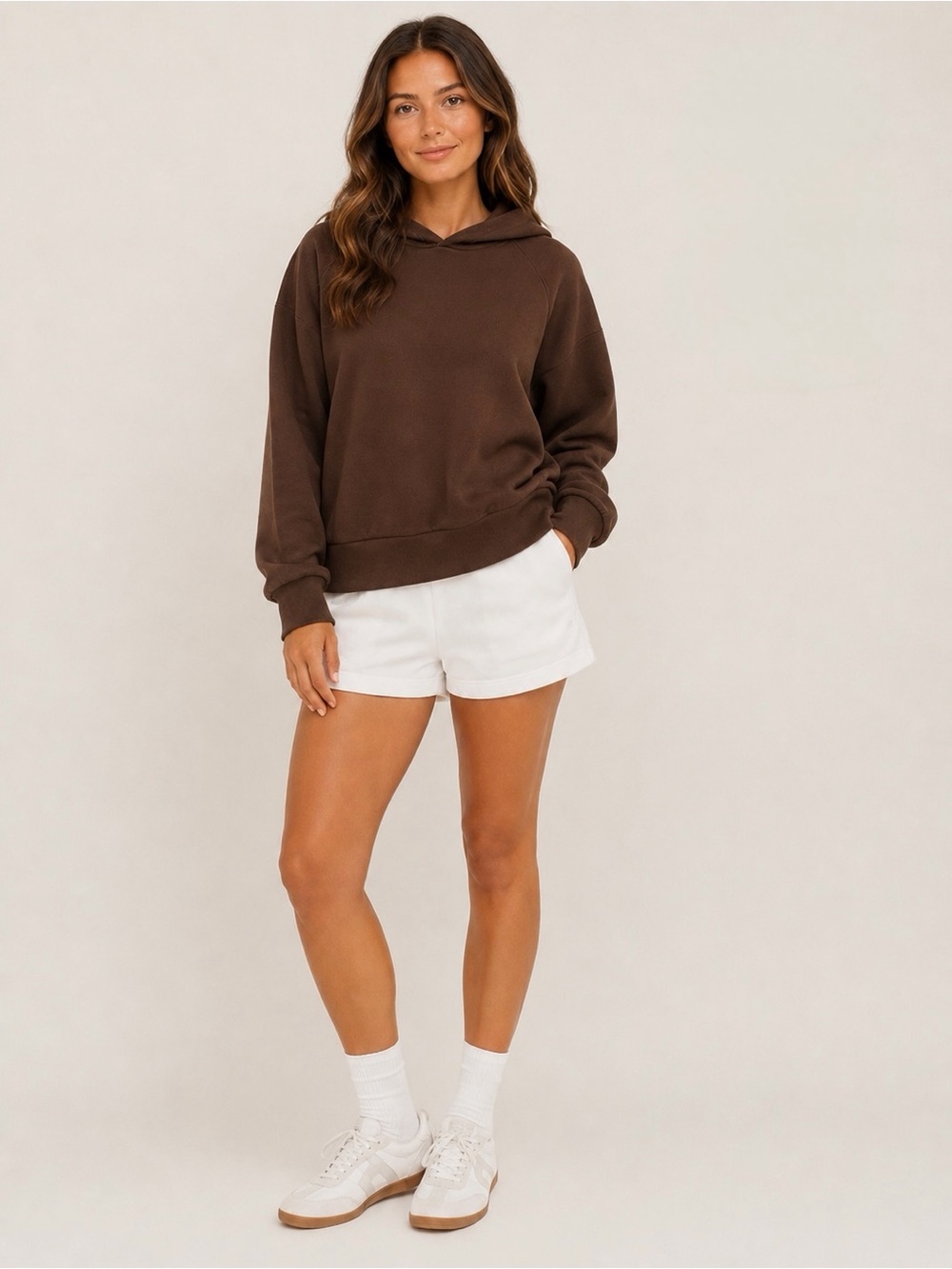 Brown Pullover Quarter Zip Sweatshirt L 🚩 Cozy Minimalist Layer
